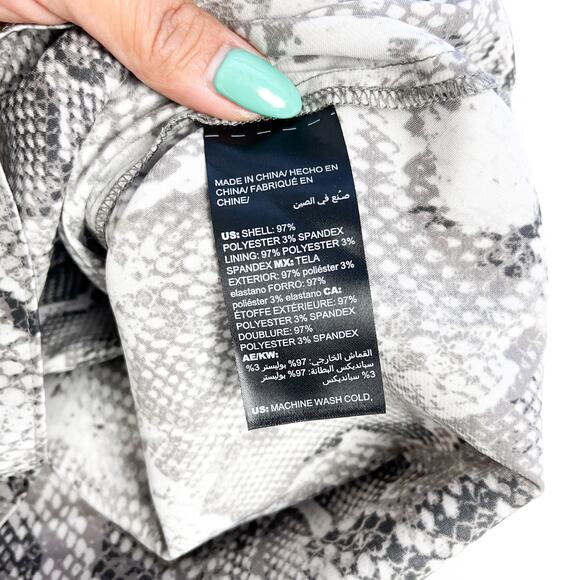 White House Black Market Size 10 Knee Length Slip Snake Print Gray - Picture 6 of 8